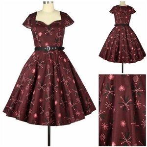 NWOT Retro Atomic Burst Dress in Red 1X 16